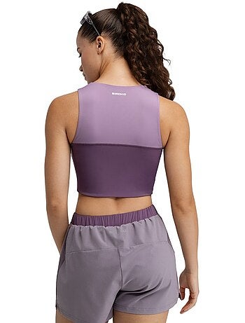 Canotta corta da trail running da donna escursionismo donna phoenix lilac