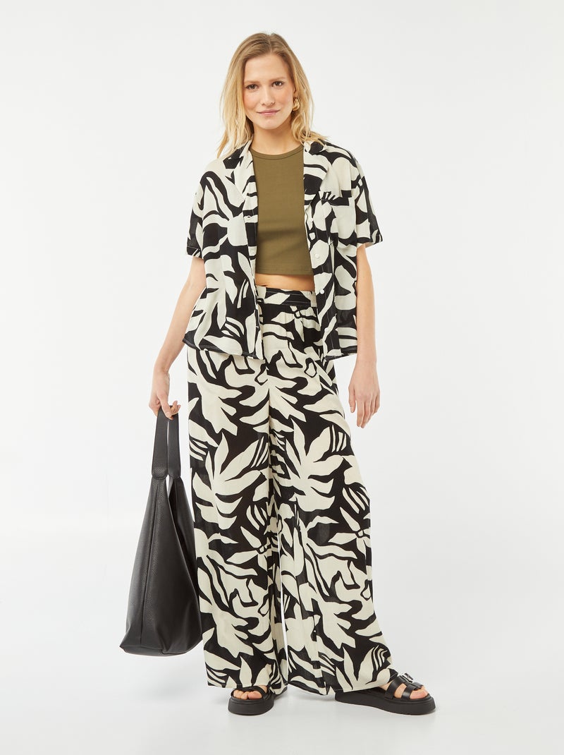 Canotta crop-top con scollo americano KAKI - Kiabi