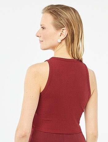 Canotta crop-top con scollo americano