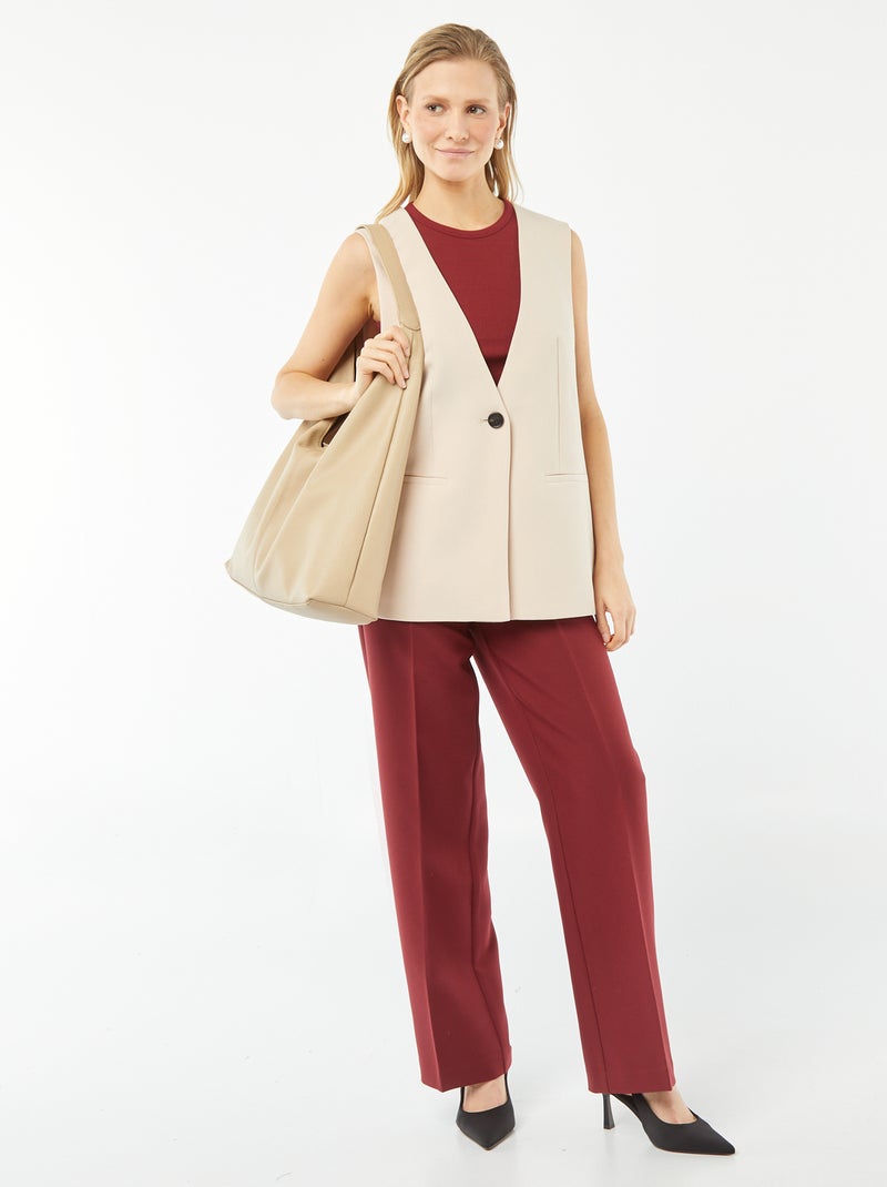 Canotta crop-top con scollo americano ROSSO - Kiabi