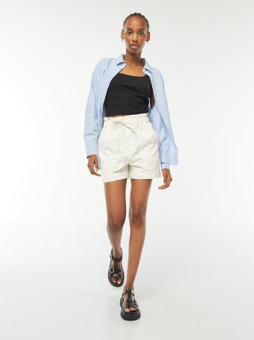 Canotta crop-top in tessuto a coste - Kiabi