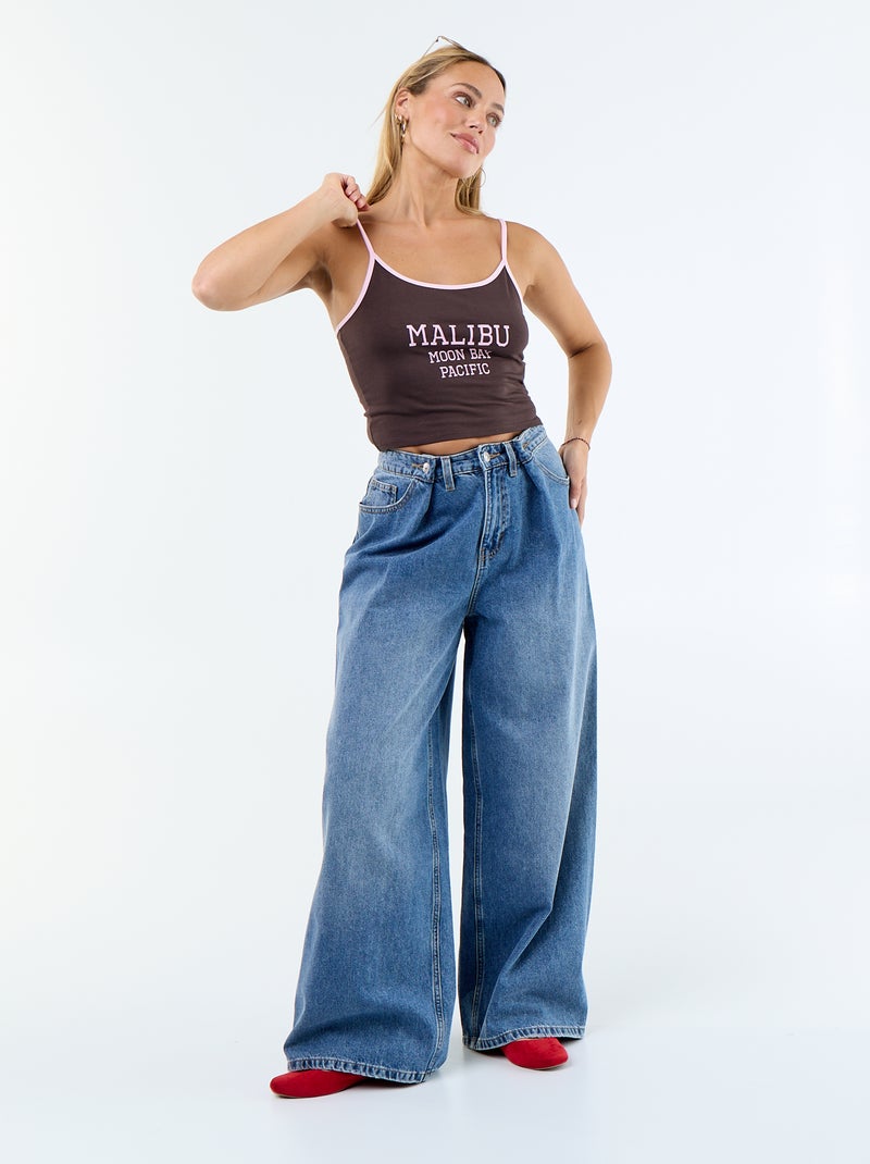Canotta crop top Marrone - Kiabi