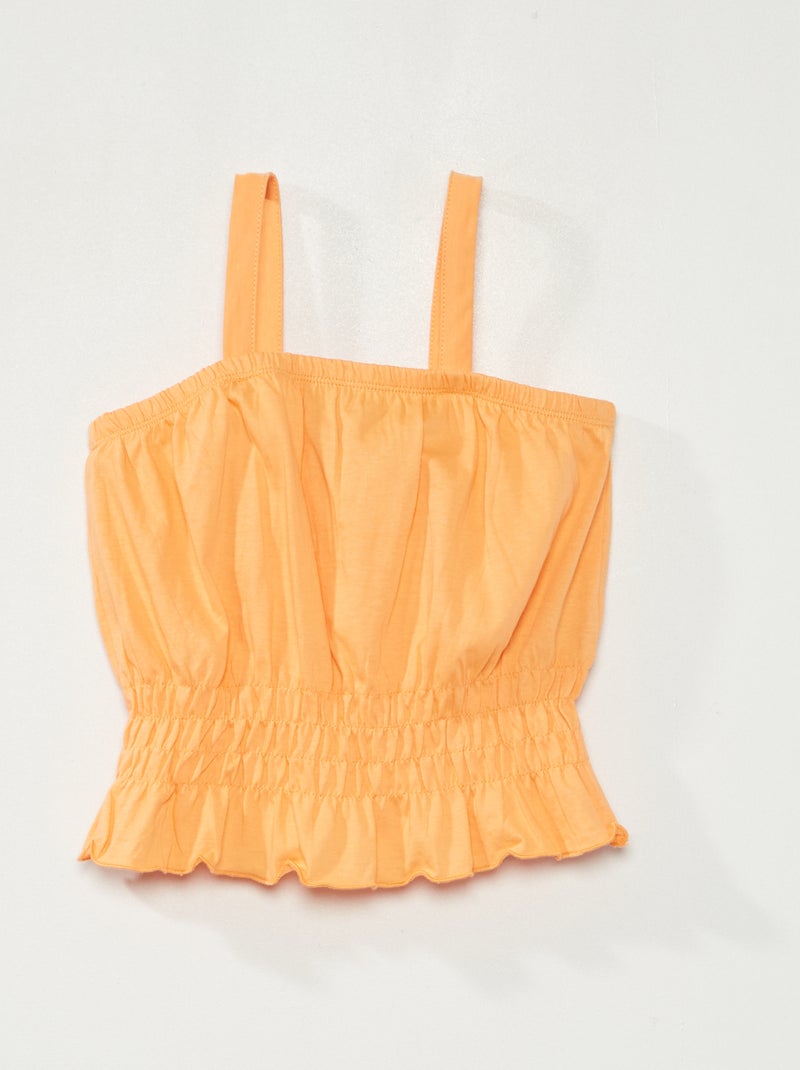 Canottiera da donna, carina, sexy, senza maniche, basic, senza maniche, senza maniche, con spalline sottili, Cut Out sul collo, criss Cross Crop, top per ragazze e donne, bianco, L