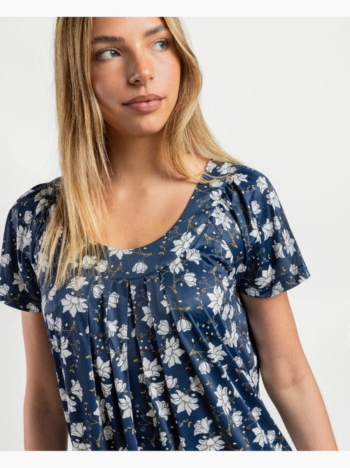 Canotta da donna con maniche scese e stampa floreale blu navy ADMAS GARDEN - Kiabi Canotta da donna con maniche scese e stampa floreale blu navy ADMAS GARDEN - Kiabi