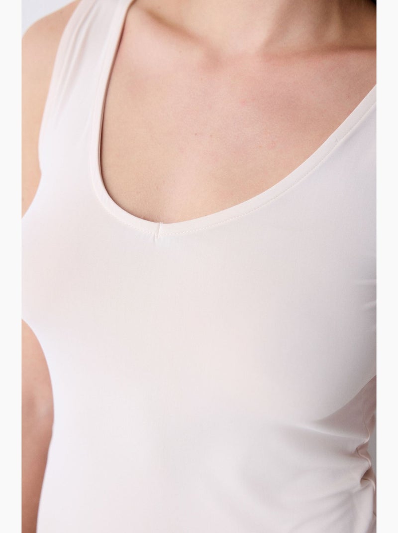 Canotta da donna con scollo a v penti Bianco sporco - Kiabi