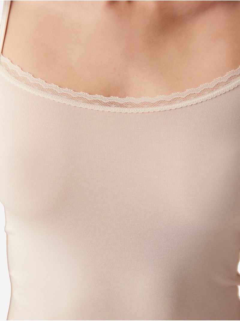 Canotta da donna con spalline sottili penti Beige argilla - Kiabi