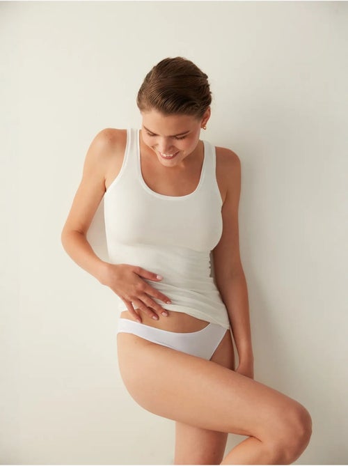 Canotta da donna in misto cotone con spalline regolabili penti - Kiabi