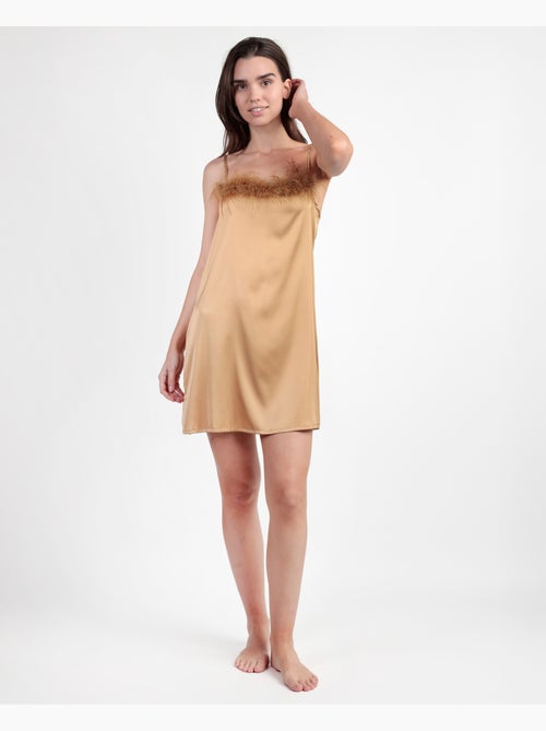 Canotta da sposa con spalline in piume di marabù da donna ADMAS LUXURY - Kiabi Canotta da sposa con spalline in piume di marabù da donna ADMAS LUXURY - Kiabi