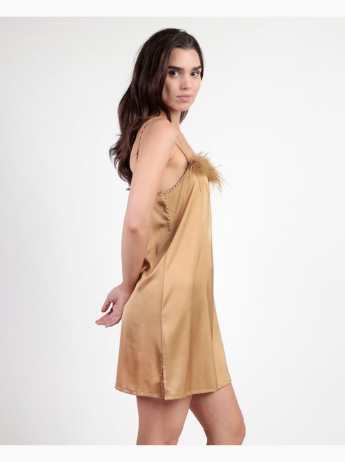 Canotta da sposa con spalline in piume di marabù da donna ADMAS LUXURY - Kiabi Canotta da sposa con spalline in piume di marabù da donna ADMAS LUXURY - Kiabi