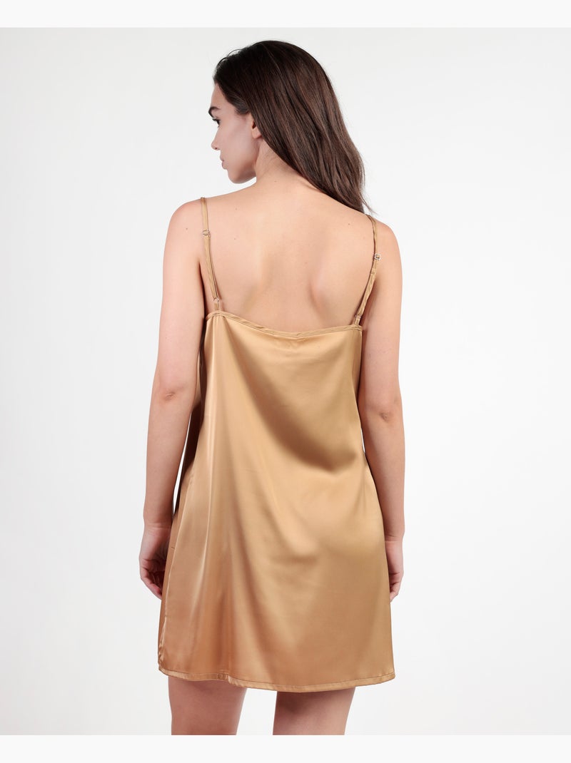 Canotta da sposa con spalline in piume di marabù da donna ADMAS LUXURY Oro - Kiabi