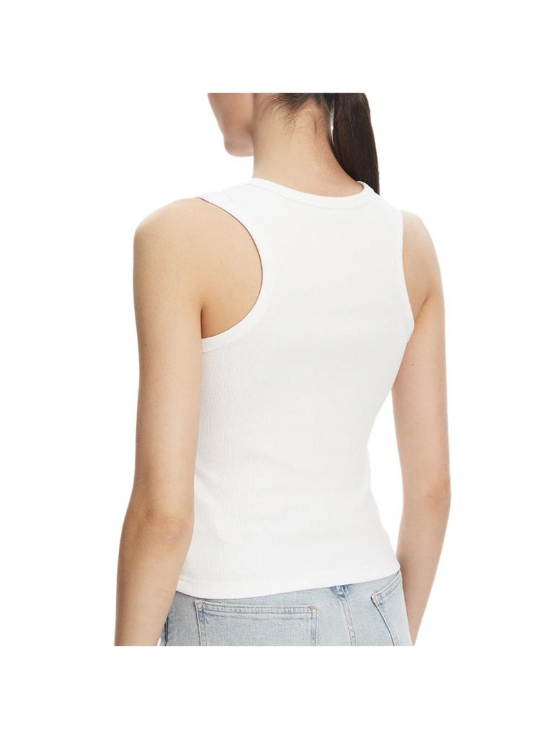 Canotta Donna Calvin Klein Jeans con Etichetta Tessuta Bianco - Kiabi