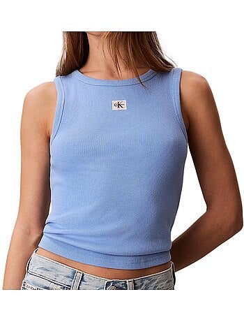 Canotta donna calvin klein jeans con etichetta tessuta