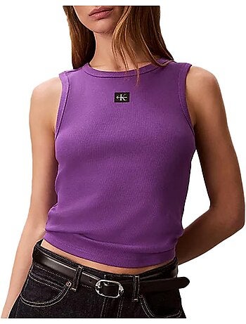 Canotta Donna Calvin Klein Jeans con Etichetta Tessuta