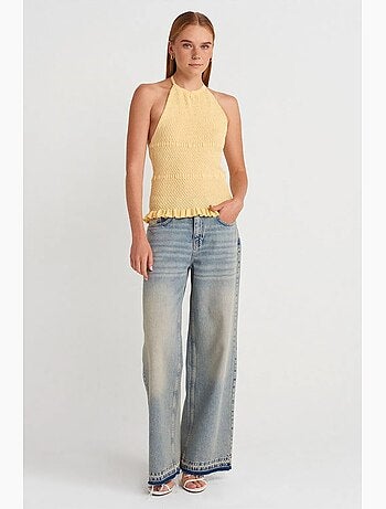 Canotta halter in maglia dilvin