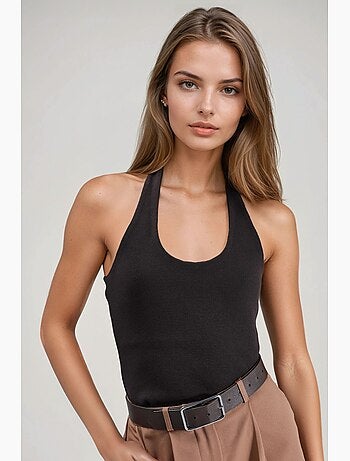 Canotta halter in maglia hiccup