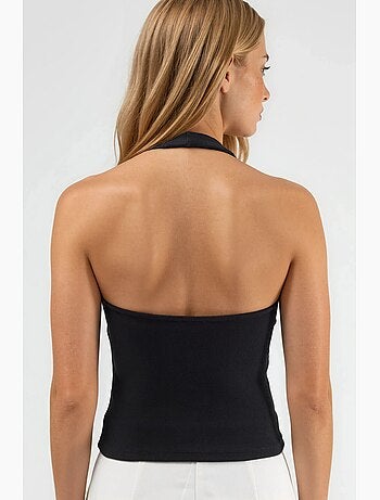 Canotta halter in maglia hiccup
