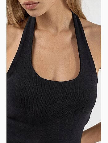 Canotta halter in maglia hiccup
