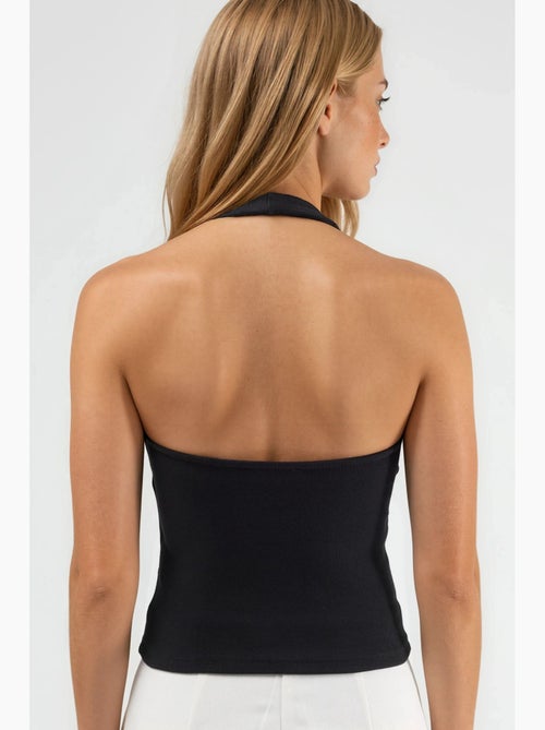 Canotta halter in maglia hiccup - Kiabi Canotta halter in maglia hiccup - Kiabi
