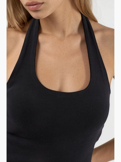 Canotta halter in maglia hiccup - Kiabi Canotta halter in maglia hiccup - Kiabi