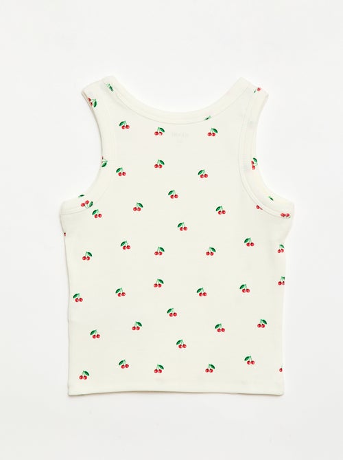 Canotta in costina di cotone all-over - Kiabi