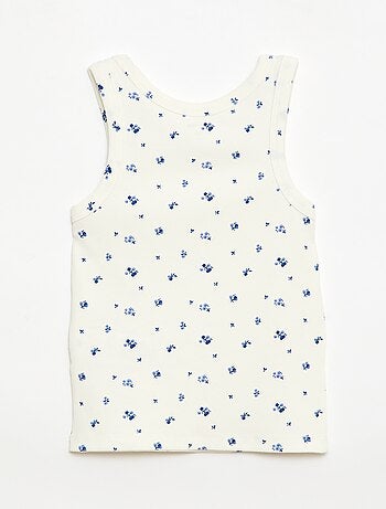 Canotta in costina di cotone all-over