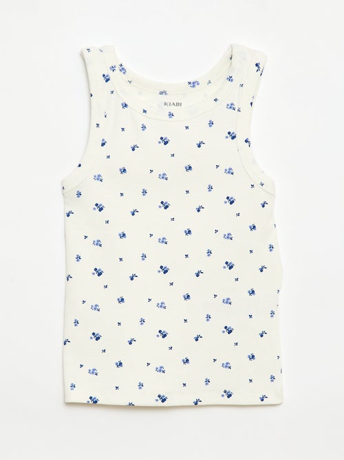 Canotta in costina di cotone all-over - Kiabi