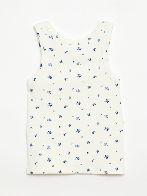 Canotta in costina di cotone all-over - Kiabi