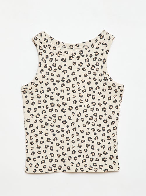 Canotta in costina di cotone all-over - Kiabi