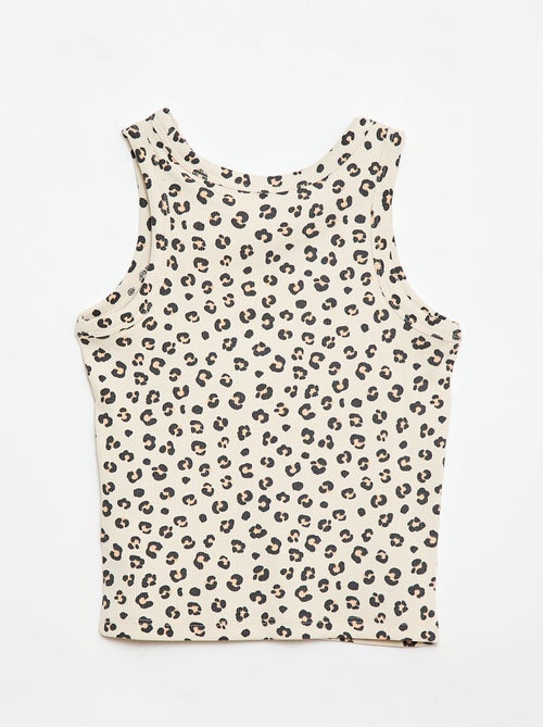 Canotta in costina di cotone all-over - Kiabi