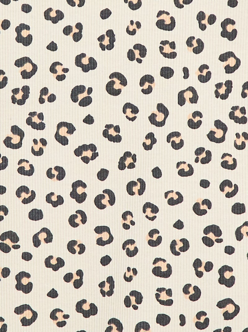 Canotta in costina di cotone all-over Beige - Kiabi