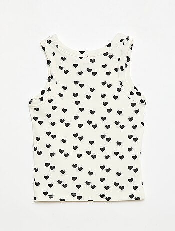 Canotta in costina di cotone all-over