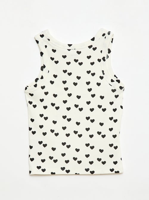 Canotta in costina di cotone all-over - Kiabi