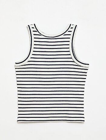 Canotta in costina di cotone all-over