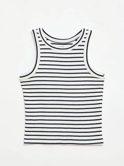 Canotta in costina di cotone all-over - Kiabi