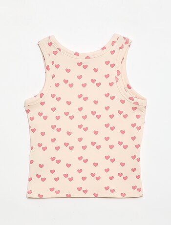 Canotta in costina di cotone all-over