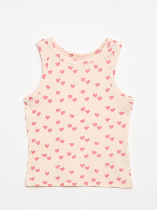 Canotta in costina di cotone all-over - Kiabi