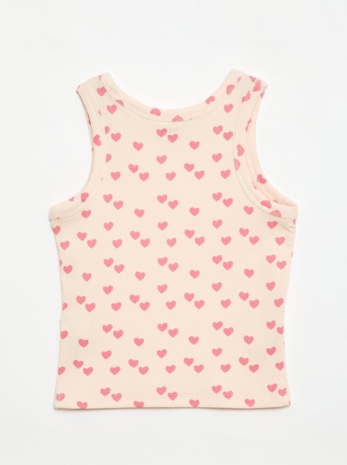 Canotta in costina di cotone all-over - Kiabi