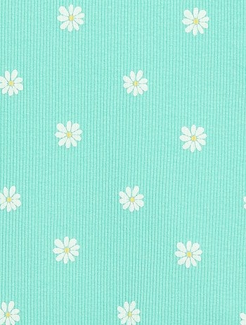 Canotta in costina di cotone all-over