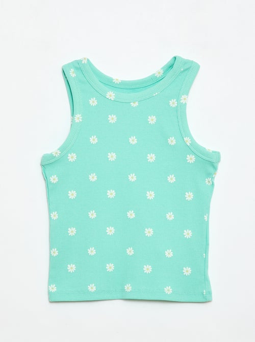 Canotta in costina di cotone all-over - Kiabi
