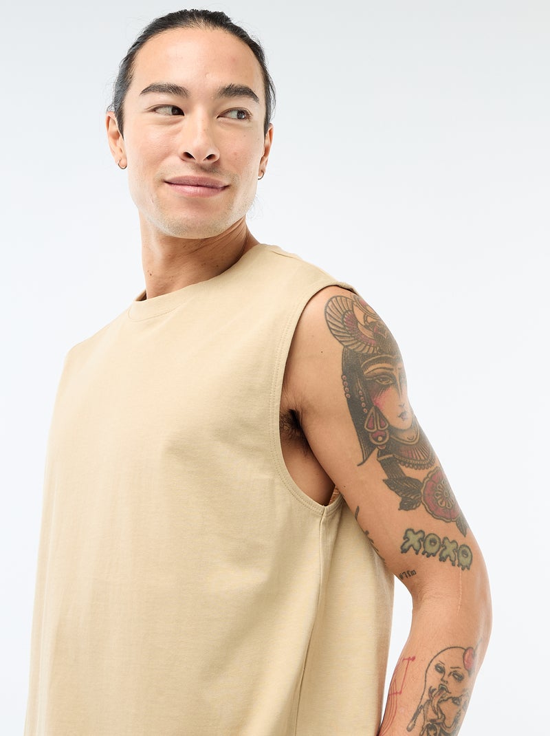 Canotta in cotone Beige - Kiabi