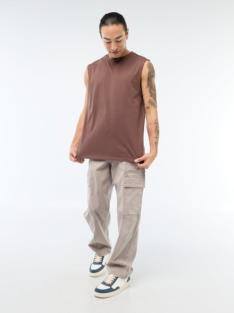 Canotta in cotone Marrone - Kiabi