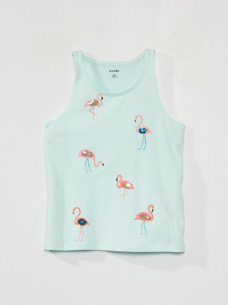 Top Sans Manches Femme - Imprimé Floral, Décolleté En V, Volant, Taille S
