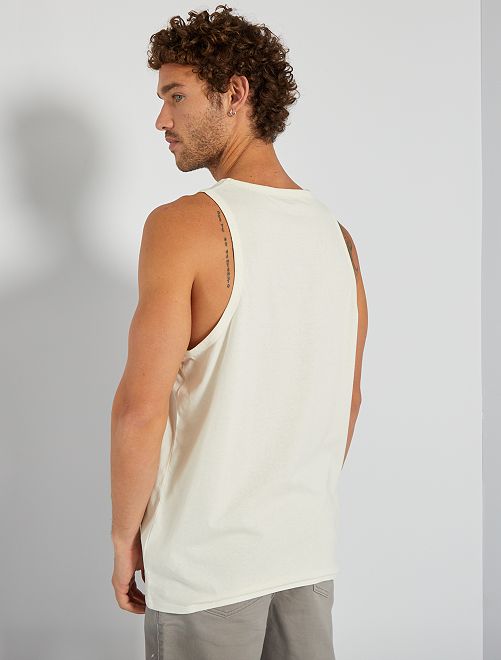 Canotta in jersey con stampa - BIANCO - Kiabi - 6.00€