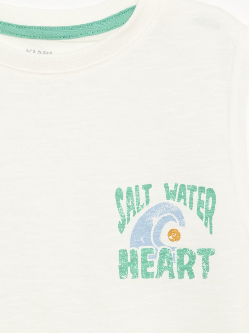 Canotta in jersey di cotone con stampa Bianco - Kiabi