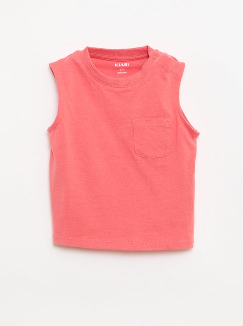 Canotta in jersey di cotone con taschino sul petto - Kiabi