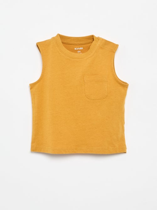 Canotta in jersey di cotone con taschino sul petto - Kiabi
