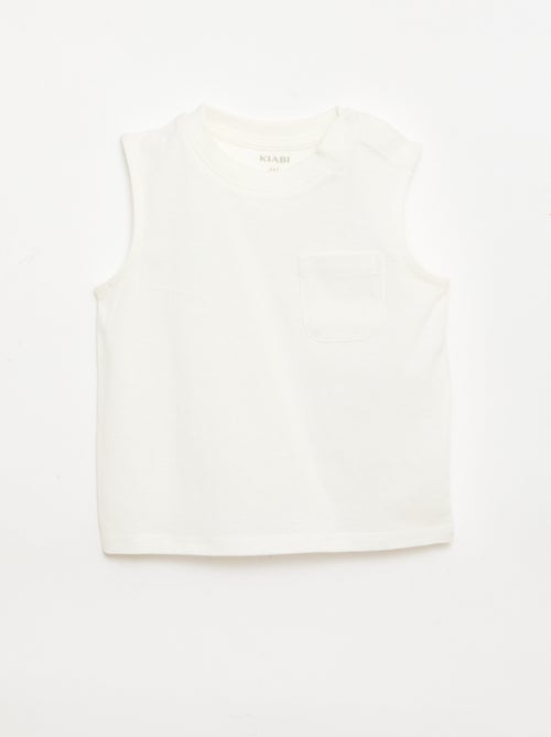 Canotta in jersey di cotone con taschino sul petto - Kiabi