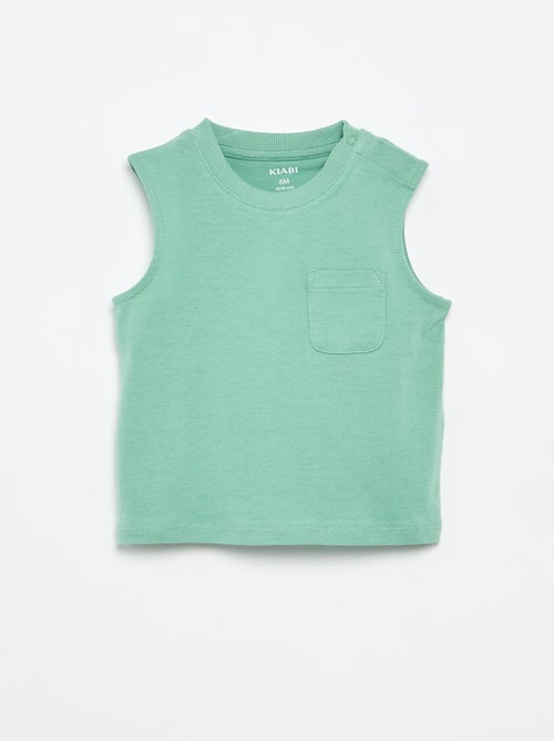 Canotta in jersey di cotone con taschino sul petto - Kiabi