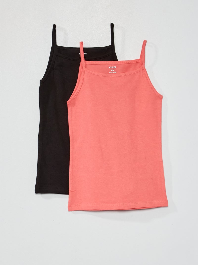 Canotta in jersey tinta unita - Set di 2 ROSA - Kiabi