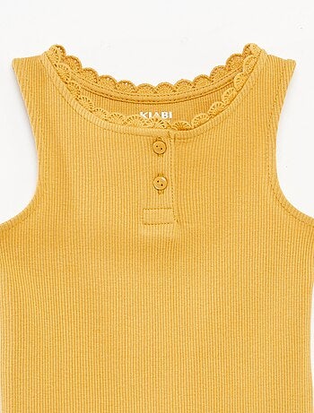 Canotta in maglia a coste